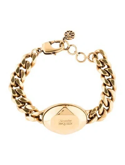 Pre-owned Alexander Mcqueen The Stone Faceted Chain Station Bracelet, 6.75" In Multi