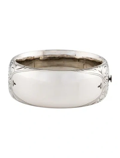 Pre-owned Alexander Mcqueen Thick Hinged Bangle Bracelet, 7" In Multi