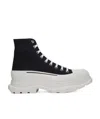 Alexander Mcqueen Alexander Mc Queen Black Canvas Tread Slick Boots In Black