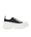 Alexander Mcqueen Black Canvas Tread Slick Sneakers In Multi