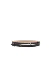 Alexander Mcqueen Thin Double Belt In Black