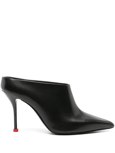 Alexander Mcqueen Patent-leather Mules In Black