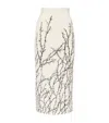 Alexander Mcqueen Thorn Jacquard Midi Pencil Skirt In White