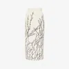 Alexander Mcqueen Thorn Jacquard Midi Pencil Skirt In Ivory/black