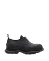 Alexander Mcqueen Logo-print Leather Sneakers In Black