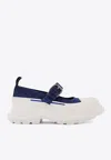 Alexander Mcqueen Thread Slick Mary Jane Denim Sneakers In Blue