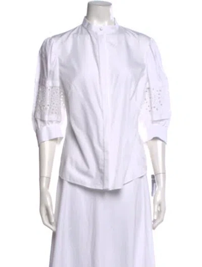 Pre-owned Alexander Mcqueen Three-quarter Sleeve Blouse W/ Tags In White