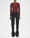 Alexander Mcqueen Mcqueen Wrapped Asymmetric Waist Jeans In Grey Red