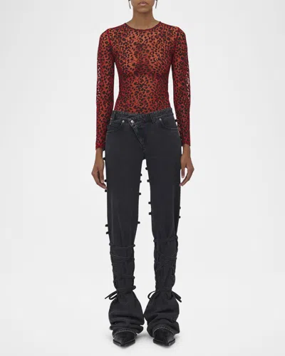 ALEXANDER MCQUEEN TIE AND KNOT STRAIGHT LEG DENIM PANTS