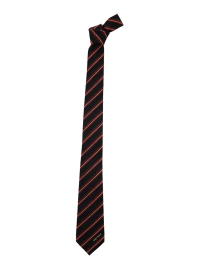 Alexander Mcqueen Tie College Reg Gold In Black
