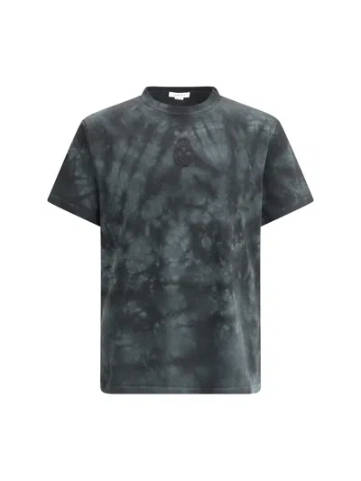 Alexander Mcqueen Mcqueen Skull Patch Tie Dye Cotton T-shirt In Black