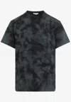 Alexander Mcqueen Mcqueen Skull Patch Tie Dye Cotton T-shirt In Gray