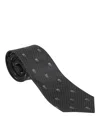 Alexander Mcqueen Grey Sull Polka Dots Silk Tie In Negro
