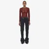 Alexander Mcqueen Mcqueen Asymmetric Closure Black Denim Jeans In Black