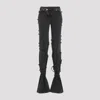 Alexander Mcqueen Mcqueen Wrapped Asymmetric Waist Jeans In Black Stonewashed