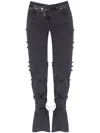 Alexander Mcqueen Mcqueen Wrapped Asymmetric Waist Jeans In Grau