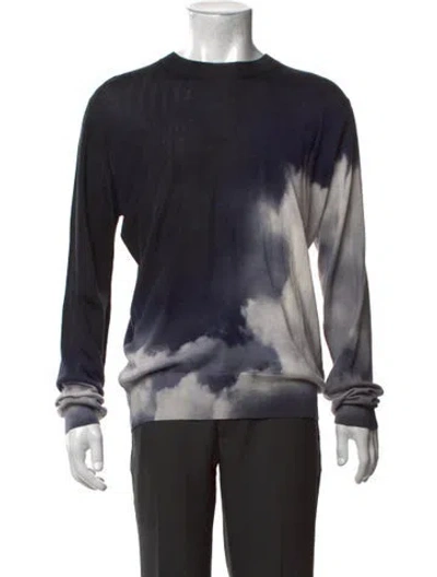 Pre-owned Alexander Mcqueen Tie-dye Print Crew Neck Pullover In Black