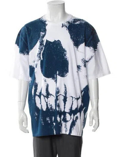 Pre-owned Alexander Mcqueen Tie-dye Print Crew Neck T-shirt W/ Tags In White