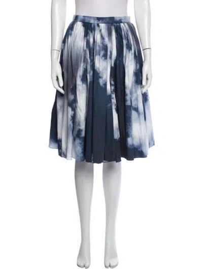 Pre-owned Alexander Mcqueen Tie-dye Print Midi Length Skirt In Blue