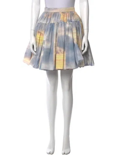 Pre-owned Alexander Mcqueen Tie-dye Print Mini Skirt In White