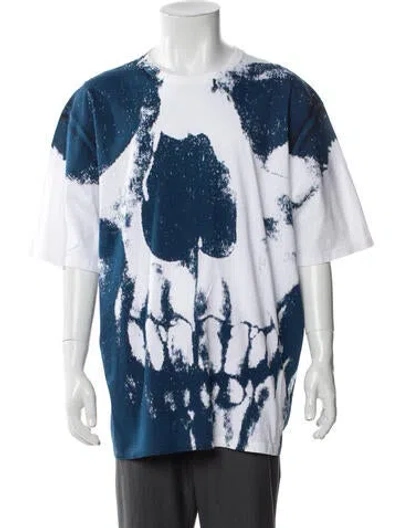 Pre-owned Alexander Mcqueen Tie-dye Print Scoop Neck T-shirt W/ Tags In White