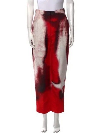 Pre-owned Alexander Mcqueen Tie-dye Print Straight Leg Pants In Red