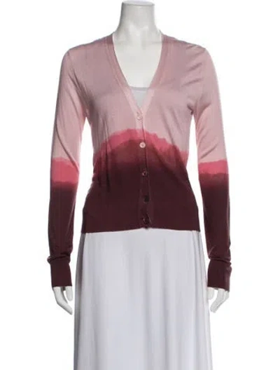 Pre-owned Alexander Mcqueen Tie-dye Print V-neck Sweater In Pink