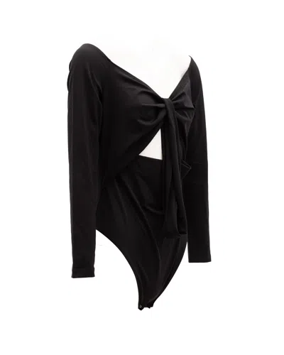 Alexander Mcqueen Tie-front Cotton Bodysuit In Black