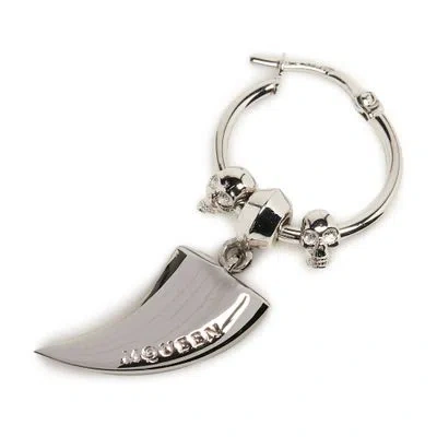 Alexander Mcqueen Tiger Claw Earrings In Silver