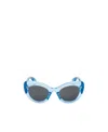 Alexander Mcqueen Light-blue Acetate The Curve Sunglasses In Blue