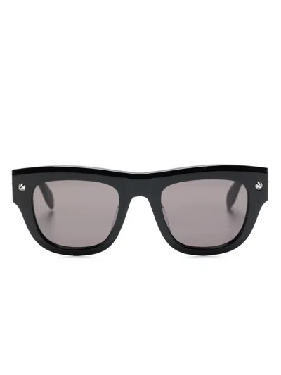 Alexander Mcqueen Square-frame Recycled Acetate Sunglasses In Black