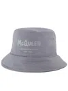 Alexander Mcqueen Tonal Graffiti Bucket Hat In Grey