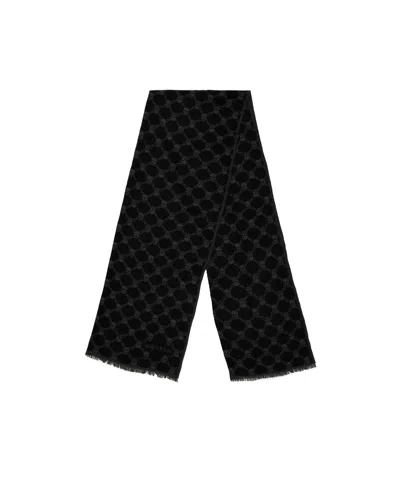 Alexander Mcqueen Toned Jacquard Knit Scarf In Black