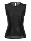 Alexander Mcqueen Metallic-threading Knitted Tank Top In Black