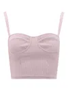 Alexander Mcqueen Rib-knit Bustier Sleeveless Top In Pink