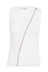 Alexander Mcqueen Zipper Crew Neck Ribbed Sleeveless Top In 9109