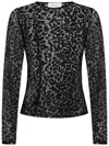 Alexander Mcqueen Womens Black Cut Sew Animal-print Woven-blend Top