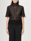 Alexander Mcqueen Black Knitted Cobweb Lace Top