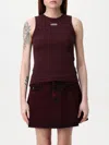 Alexander Mcqueen Logo Plaque Ribbed Tank Top In Rot