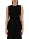 Alexander Mcqueen Women's Top Armor Stick Top In Black