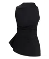 Alexander Mcqueen Asymmetric Gathered Top In Black