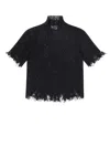 Alexander Mcqueen Black Knitted Cobweb Lace Top In Black