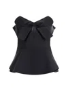 Alexander Mcqueen Alexander Mc Queen Black Corset Top In Silk Blend In Blue
