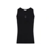 Alexander Mcqueen Black Stretch Cotton Tank Top In Black