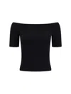 Alexander Mcqueen Amq Knt Swtr Ss Off Shldr  Strtch Visc K In Black