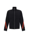 Alexander Mcqueen Multicolored Striped Zip-up Blouse In Black