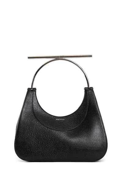 Alexander Mcqueen Embellished Textured-leather Tote In Black