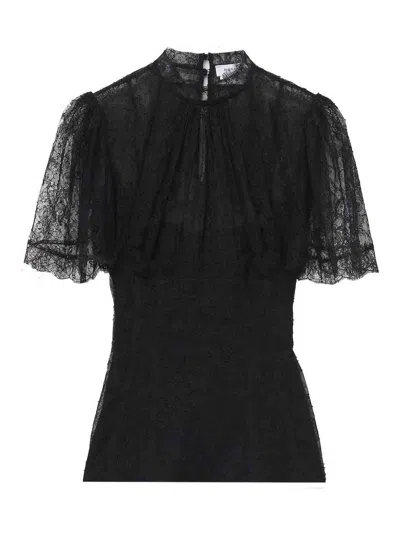 Alexander Mcqueen Top In Pizzo In Black