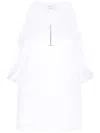 Alexander Mcqueen Ribbed Tank Top With Chain Closure In White