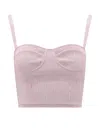 Alexander Mcqueen Rib-knit Bustier Sleeveless Top In Pink
